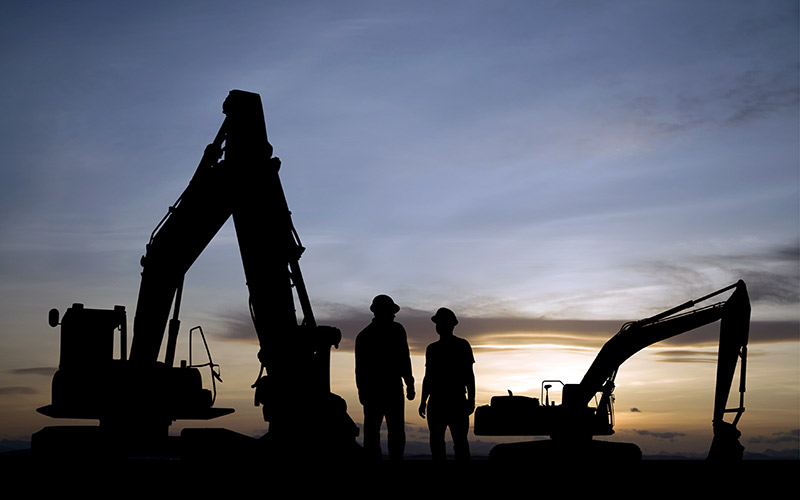 Silhouette of workers